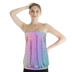 Rainbow Colorful Grid Strapless Top