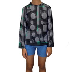 Come Down - Green Kids  Long Sleeve Swimwear