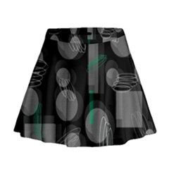 Come Down - Green Mini Flare Skirt by Valentinaart