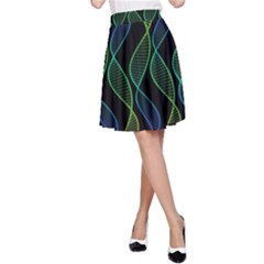 Rainbow Helix Black A-line Skirt by designworld65