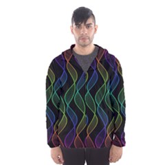 Rainbow Helix Black Hooded Wind Breaker (men)