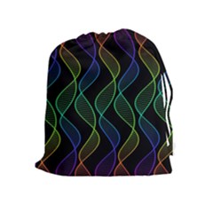 Rainbow Helix Black Drawstring Pouches (extra Large) by designworld65