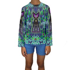 Lady Draccula With Flower Ghost And Love Kids  Long Sleeve Swimwear