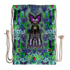 Lady Draccula With Flower Ghost And Love Drawstring Bag (large) by pepitasart