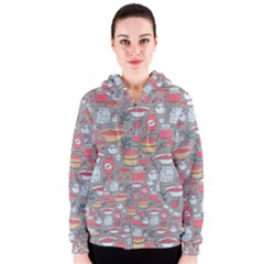 Jam Pattern Women s Zipper Hoodie