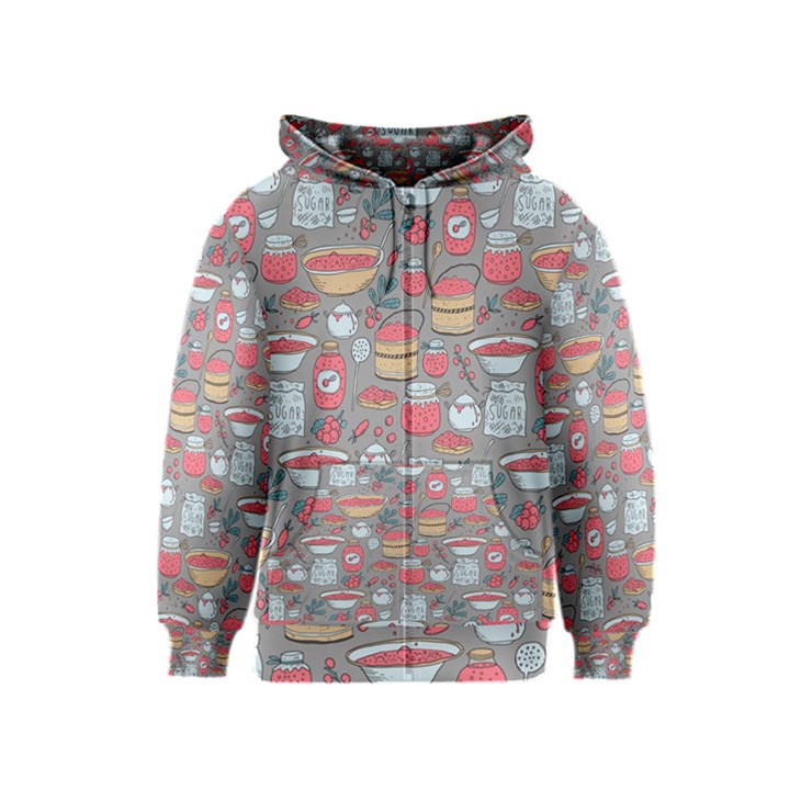 Jam Pattern Kids  Zipper Hoodie