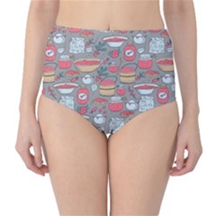 Jam Pattern High-waist Bikini Bottoms