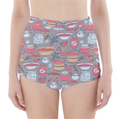 Jam Pattern High-waisted Bikini Bottoms