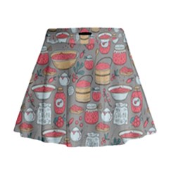 Jam Pattern Mini Flare Skirt