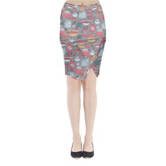 Jam Pattern Midi Wrap Pencil Skirt