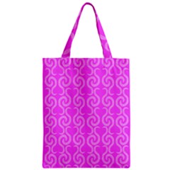 Pink Elegant Pattern Zipper Classic Tote Bag