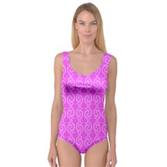 Pink Elegant Pattern Princess Tank Leotard 