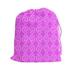 Pink Elegant Pattern Drawstring Pouches (xxl)