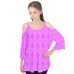 Pink Elegant Pattern Flutter Tees