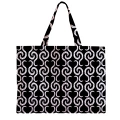 Black And White Pattern Zipper Mini Tote Bag by Valentinaart