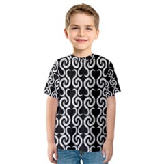 Black And White Pattern Kids  Sport Mesh Tee