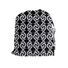 Black And White Pattern Drawstring Pouches (extra Large)