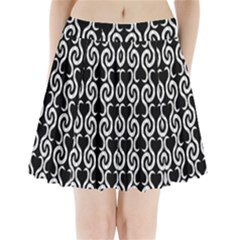 Black And White Pattern Pleated Mini Skirt