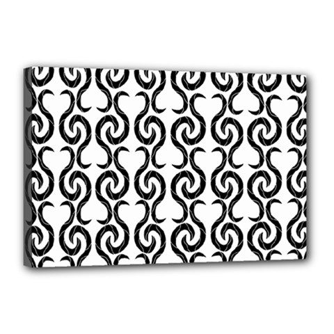 White And Black Elegant Pattern Canvas 18  X 12 