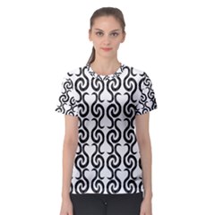 White And Black Elegant Pattern Women s Sport Mesh Tee