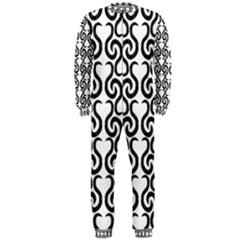 White And Black Elegant Pattern Onepiece Jumpsuit (men) 