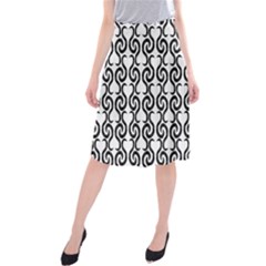 White And Black Elegant Pattern Midi Beach Skirt