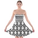 White and black elegant pattern Strapless Bra Top Dress View1