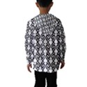 White and black elegant pattern Hooded Wind Breaker (Kids) View2