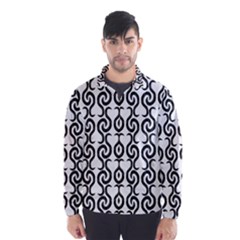 White And Black Elegant Pattern Wind Breaker (men)