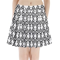 White And Black Elegant Pattern Pleated Mini Skirt