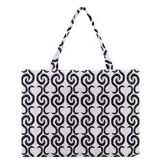 White And Black Elegant Pattern Medium Tote Bag