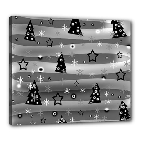 Gray Xmas Magic Canvas 24  X 20  by Valentinaart