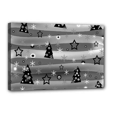 Gray Xmas Magic Canvas 18  X 12  by Valentinaart