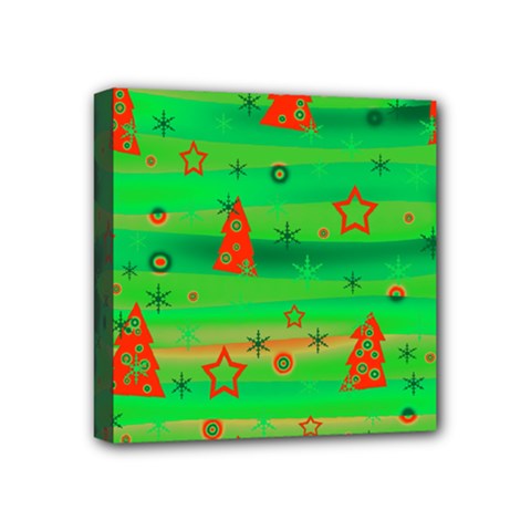 Green Xmas Magic Mini Canvas 4  X 4  by Valentinaart