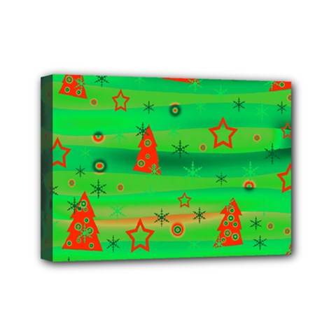 Green Xmas Magic Mini Canvas 7  X 5  by Valentinaart