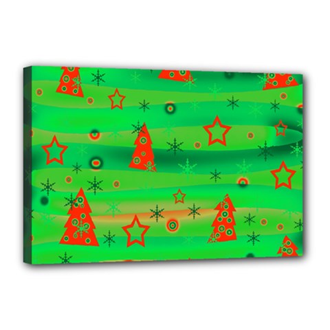 Green Xmas Magic Canvas 18  X 12  by Valentinaart