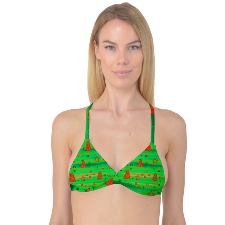 Xmas magical design Reversible Tri Bikini Top