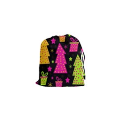 Colorful Xmas Drawstring Pouches (xs)  by Valentinaart