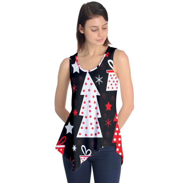 Red playful Xmas Sleeveless Tunic