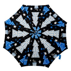 Blue Playful Xmas Hook Handle Umbrellas (medium) by Valentinaart