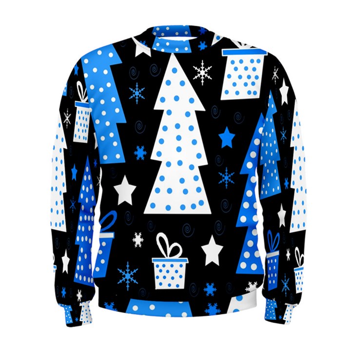 Blue playful Xmas Men s Sweatshirt