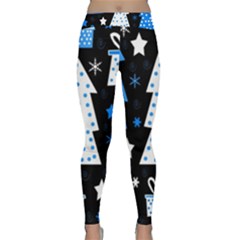 Blue Playful Xmas Classic Yoga Leggings by Valentinaart