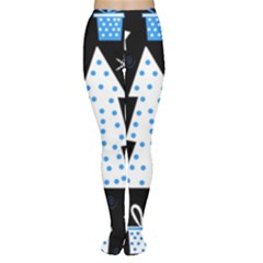 Blue Playful Xmas Women s Tights by Valentinaart