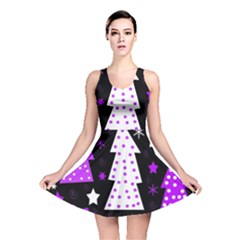 Purple Playful Xmas Reversible Skater Dress by Valentinaart