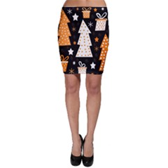 Orange Playful Xmas Bodycon Skirt by Valentinaart