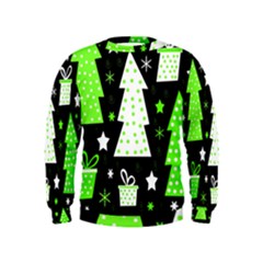 Green Playful Xmas Kids  Sweatshirt