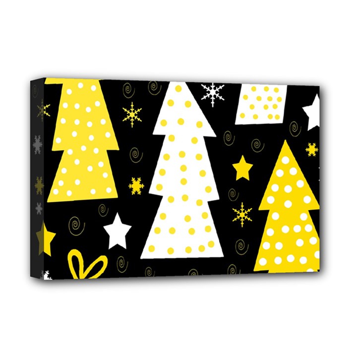 Yellow playful Xmas Deluxe Canvas 18  x 12  