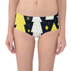 Yellow Playful Xmas Mid-waist Bikini Bottoms by Valentinaart