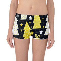 Yellow Playful Xmas Reversible Boyleg Bikini Bottoms by Valentinaart