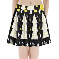 Yellow Playful Xmas Pleated Mini Skirt by Valentinaart